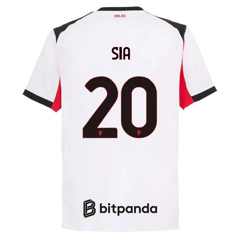 Danxen Enfant Maillot Diego Sia #20 Blanc Noir Tenues Extérieur 2025/26 T-Shirt