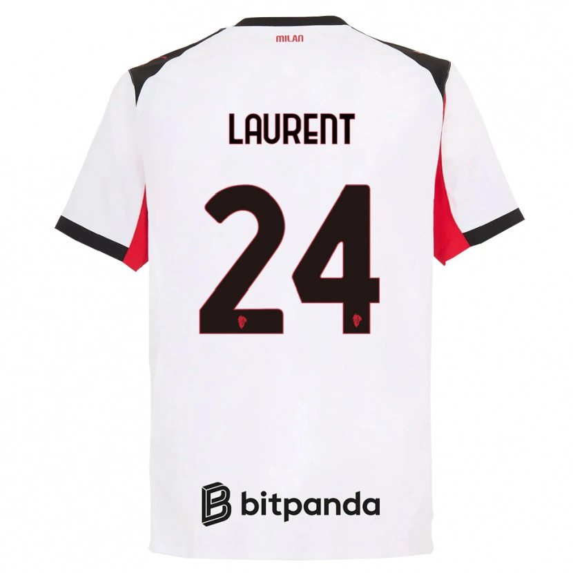 Danxen Enfant Maillot Emelyne Ann-Emmanuelle Laurent #24 Blanc Noir Tenues Extérieur 2025/26 T-Shirt
