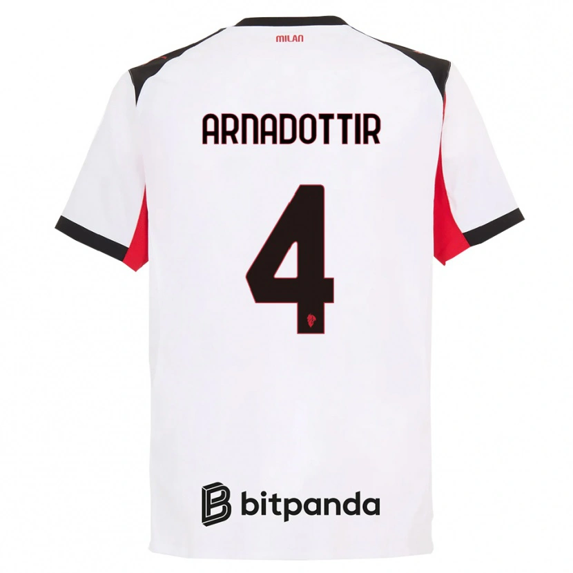 Danxen Enfant Maillot Guony Arnadottir #4 Blanc Noir Tenues Extérieur 2025/26 T-Shirt