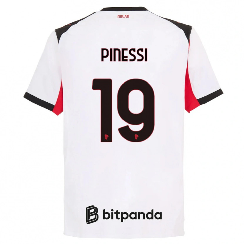Danxen Enfant Maillot Riccardo Pinessi #19 Blanc Noir Tenues Extérieur 2025/26 T-Shirt