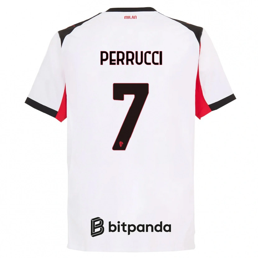 Danxen Enfant Maillot Vincenzo Perrucci #7 Blanc Noir Tenues Extérieur 2025/26 T-Shirt