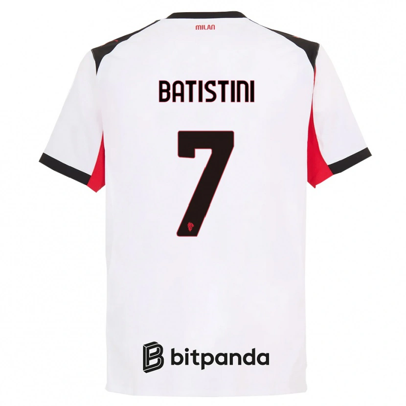 Danxen Enfant Maillot Simone Batistini #7 Blanc Noir Tenues Extérieur 2025/26 T-Shirt