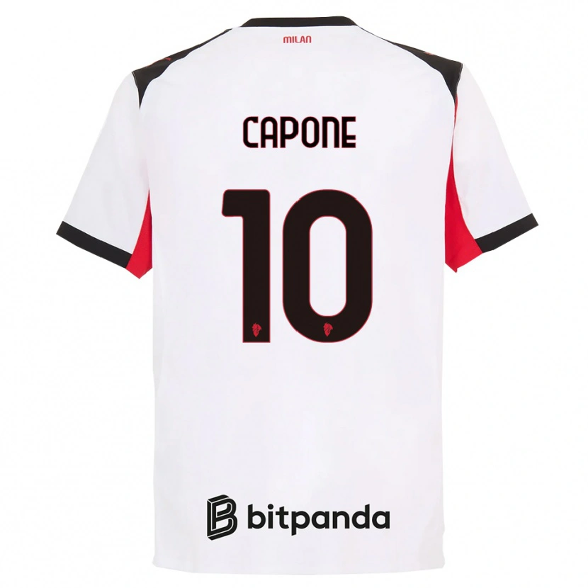 Danxen Enfant Maillot Andrea Capone #10 Blanc Noir Tenues Extérieur 2025/26 T-Shirt
