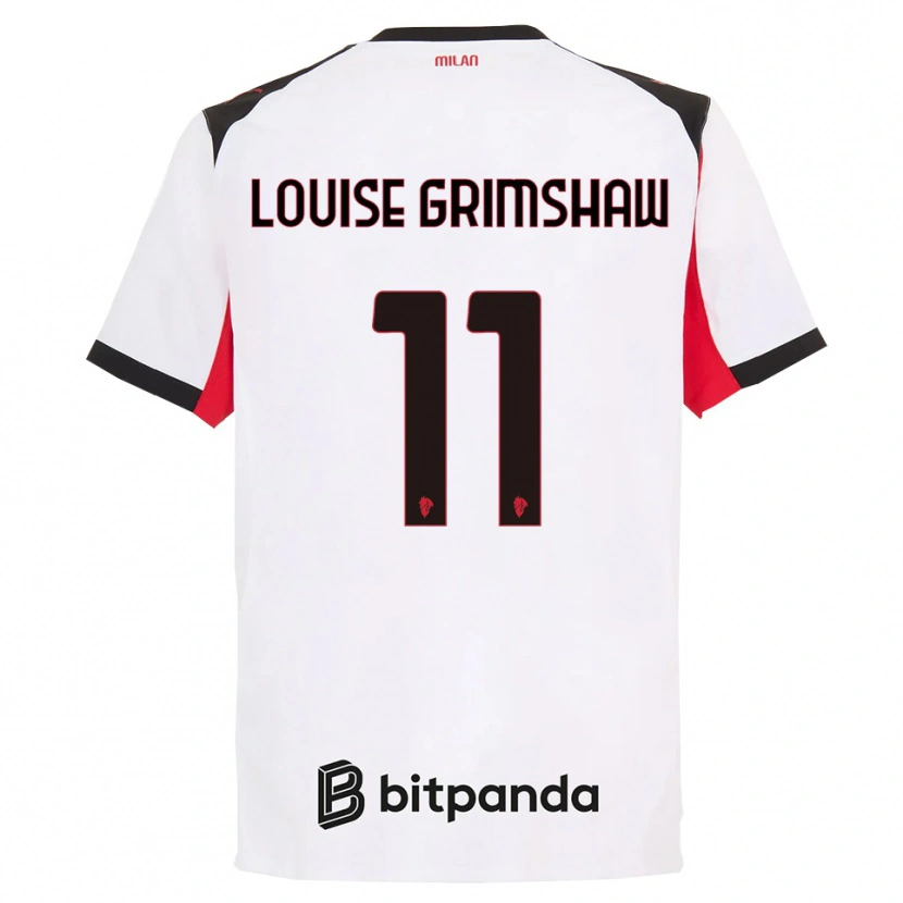 Danxen Enfant Maillot Christy Louise Grimshaw #11 Blanc Noir Tenues Extérieur 2025/26 T-Shirt