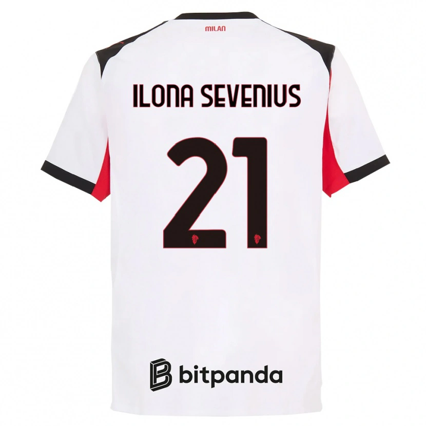Danxen Enfant Maillot Oona Ilona Sevenius #21 Blanc Noir Tenues Extérieur 2025/26 T-Shirt