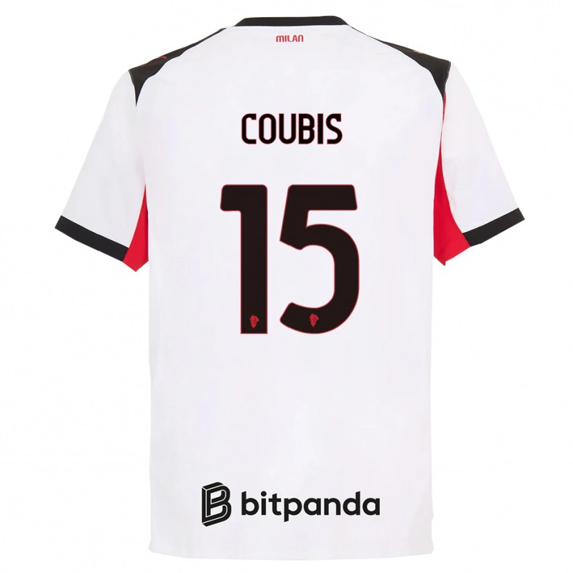 Danxen Enfant Maillot Andrei Coubiș #15 Blanc Noir Tenues Extérieur 2025/26 T-Shirt