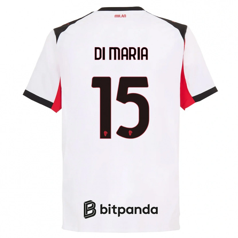 Danxen Enfant Maillot Alessandro Di Maria #15 Blanc Noir Tenues Extérieur 2025/26 T-Shirt