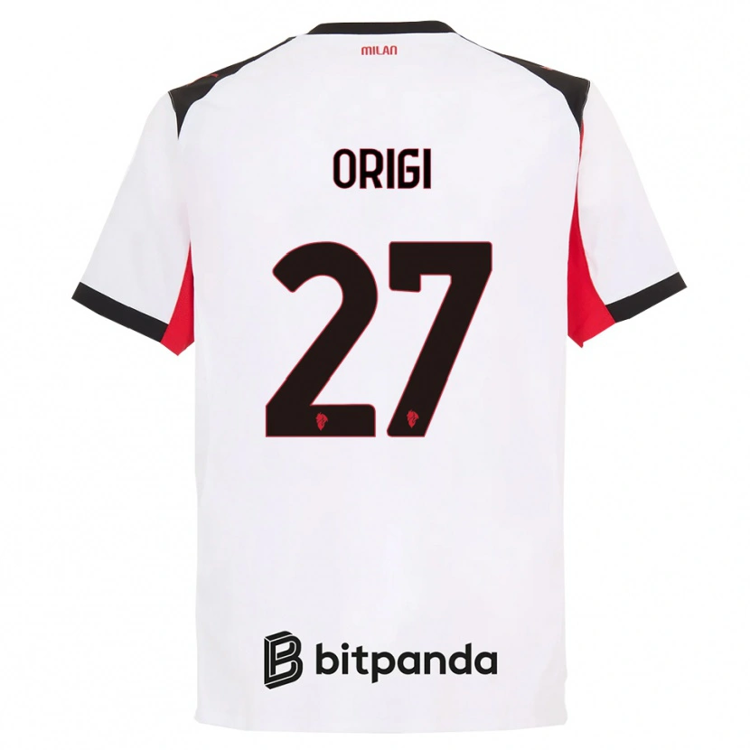 Danxen Enfant Maillot Divock Origi #27 Blanc Noir Tenues Extérieur 2025/26 T-Shirt
