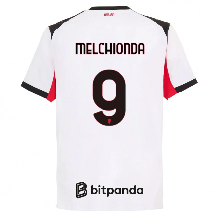Danxen Enfant Maillot Marco Melchionda #9 Blanc Noir Tenues Extérieur 2025/26 T-Shirt