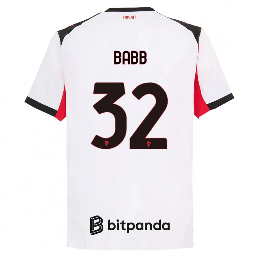 Danxen Enfant Maillot Selena Delia Babb #32 Blanc Noir Tenues Extérieur 2025/26 T-Shirt