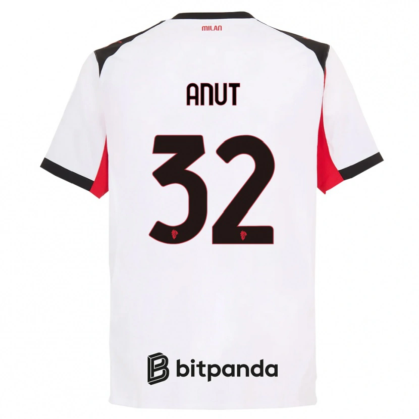 Danxen Enfant Maillot Niccolo Anut #32 Blanc Noir Tenues Extérieur 2025/26 T-Shirt