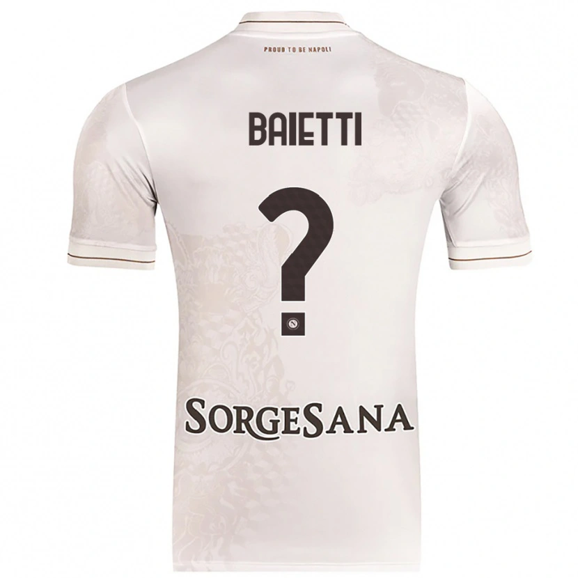 Danxen Enfant Maillot Francesco Baietti #0 Champagne Marron Tenues Extérieur 2025/26 T-Shirt