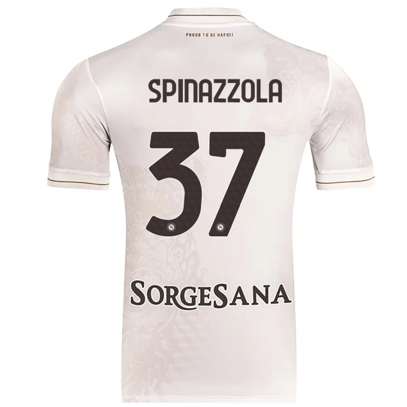 Danxen Enfant Maillot Leonardo Spinazzola #37 Champagne Marron Tenues Extérieur 2025/26 T-Shirt
