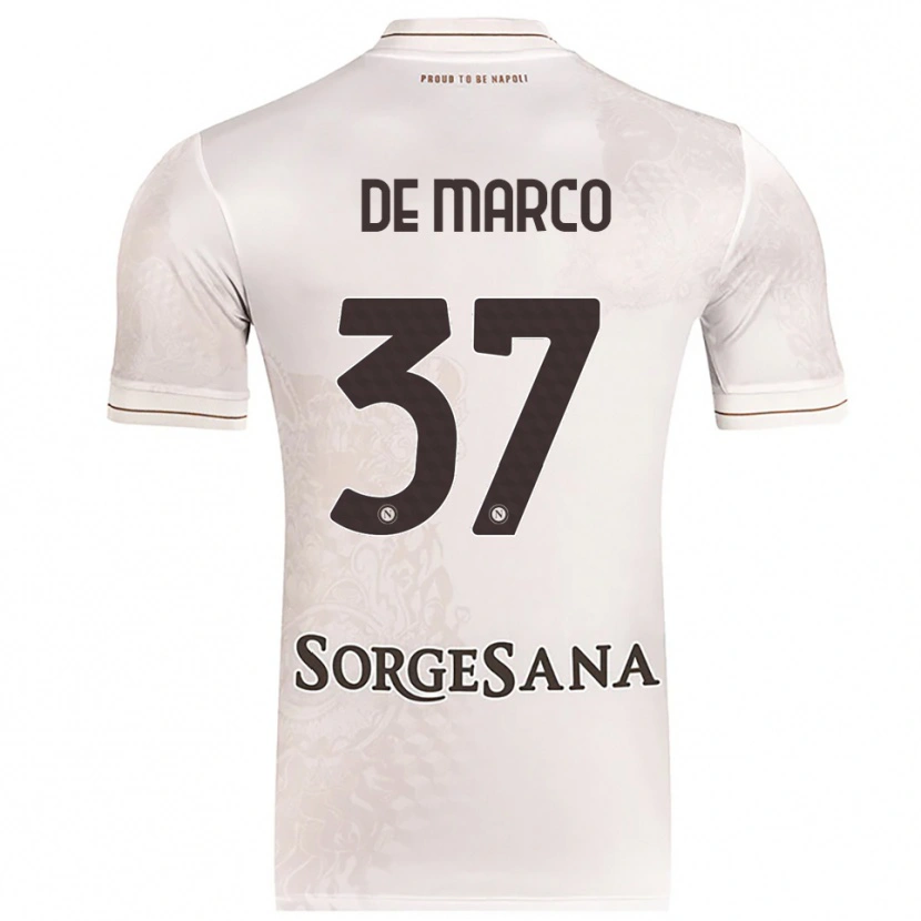 Danxen Enfant Maillot Francesco De Marco #37 Champagne Marron Tenues Extérieur 2025/26 T-Shirt