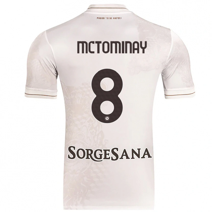 Danxen Enfant Maillot Scott Mctominay #8 Champagne Marron Tenues Extérieur 2025/26 T-Shirt