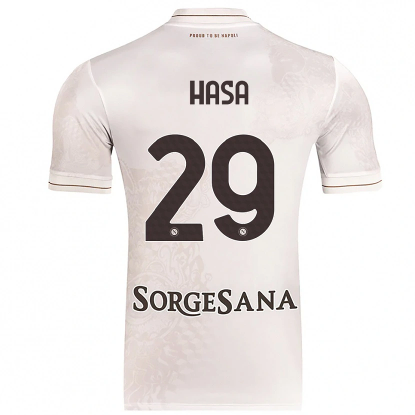 Danxen Enfant Maillot Luis Hasa #29 Champagne Marron Tenues Extérieur 2025/26 T-Shirt