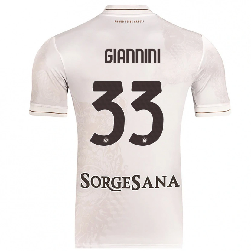Danxen Enfant Maillot Enrico Giannini #33 Champagne Marron Tenues Extérieur 2025/26 T-Shirt
