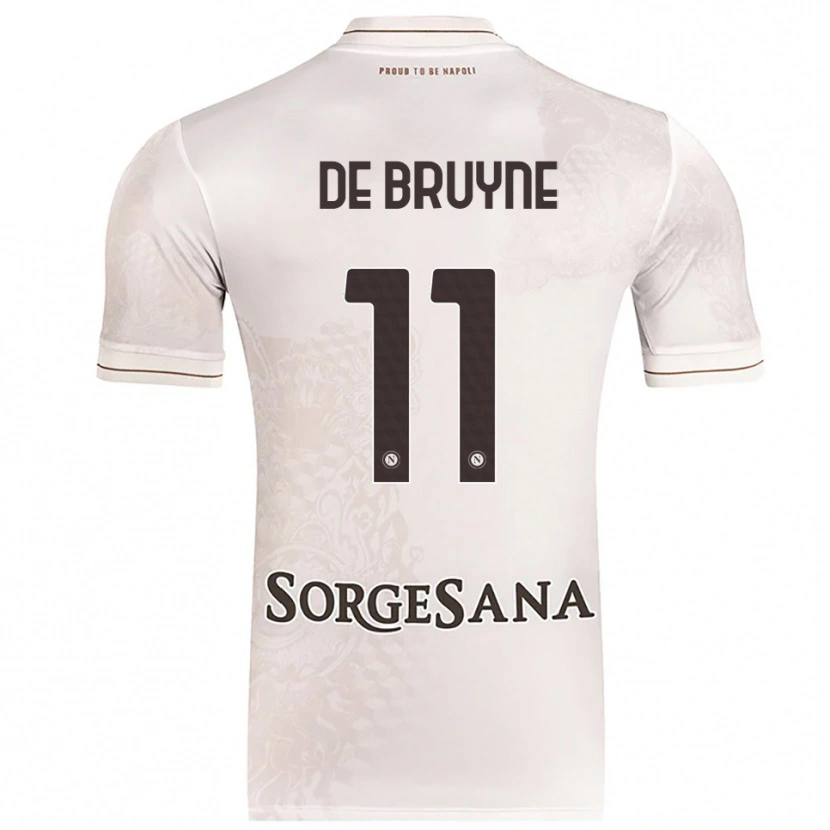 Danxen Enfant Maillot Kevin De Bruyne #11 Champagne Marron Tenues Extérieur 2025/26 T-Shirt
