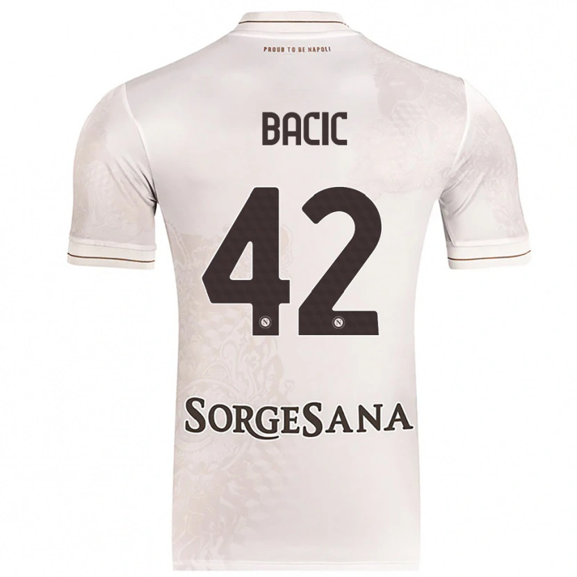Danxen Enfant Maillot Doris Bačić #42 Champagne Marron Tenues Extérieur 2025/26 T-Shirt