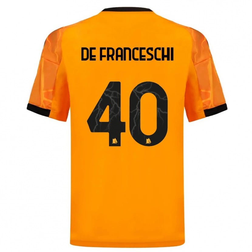 Danxen Enfant Maillot Leonardo De Franceschi #40 Orange Noir Tenues Extérieur 2025/26 T-Shirt