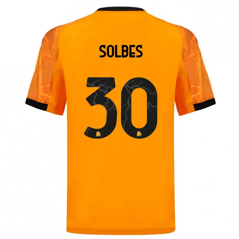 Danxen Enfant Maillot Ricardo Solbes #30 Orange Noir Tenues Extérieur 2025/26 T-Shirt