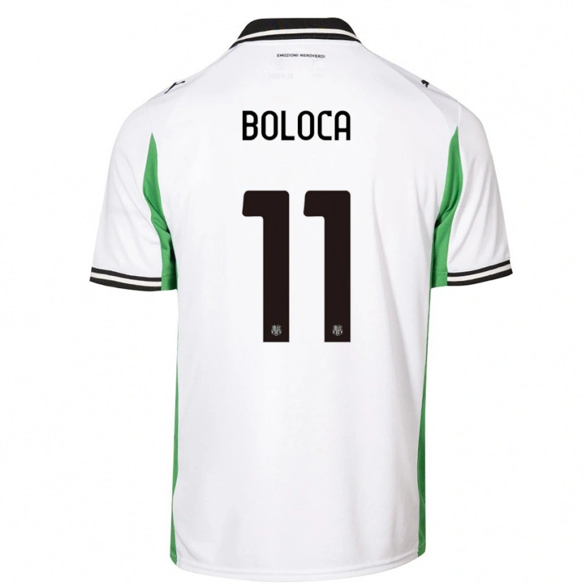 Danxen Enfant Maillot Daniel Boloca #11 Blanc Vert Noir Tenues Extérieur 2025/26 T-Shirt