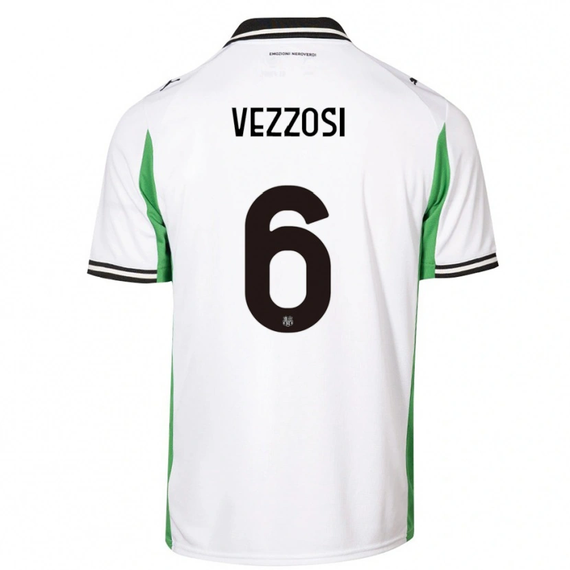 Danxen Enfant Maillot Giorgio Vezzosi #6 Blanc Vert Noir Tenues Extérieur 2025/26 T-Shirt