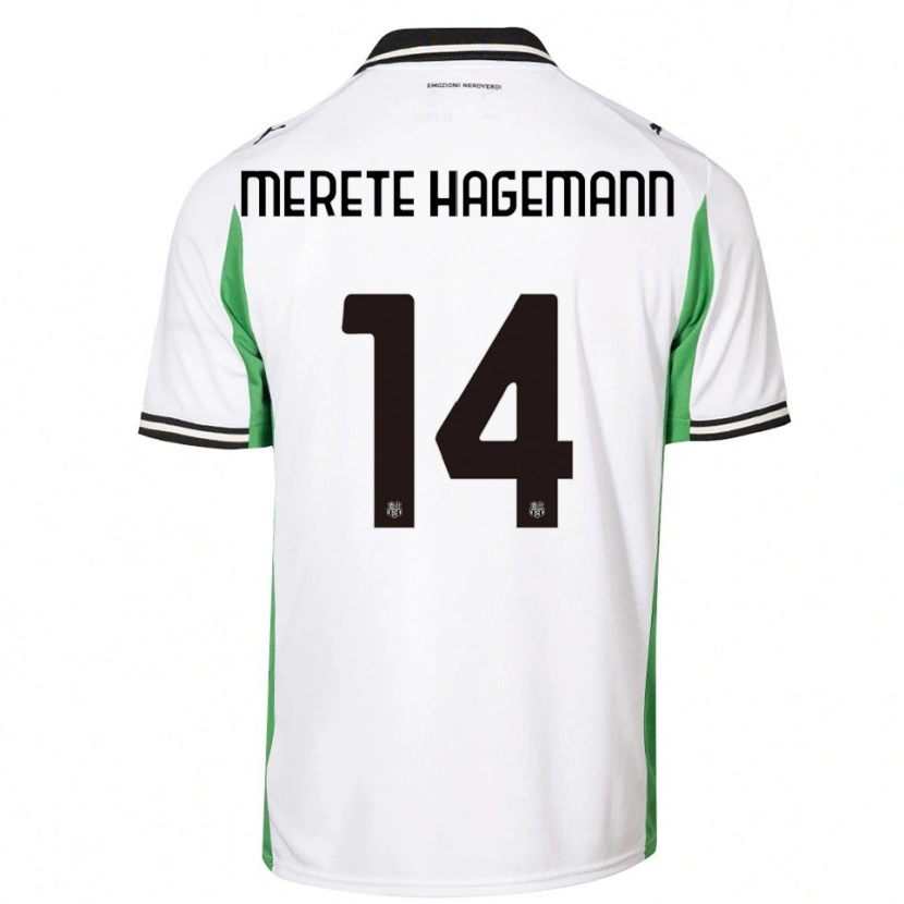 Danxen Enfant Maillot Maja Merete Hagemann #14 Blanc Vert Noir Tenues Extérieur 2025/26 T-Shirt