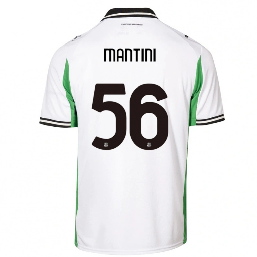 Danxen Enfant Maillot Raffaele Mantini #56 Blanc Vert Noir Tenues Extérieur 2025/26 T-Shirt