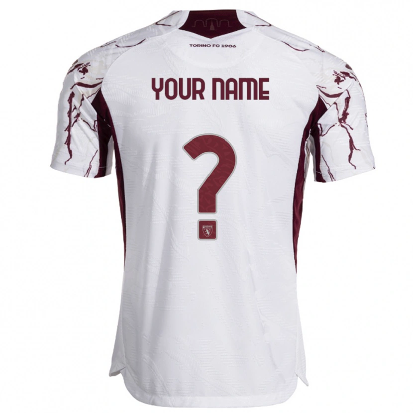 Danxen Enfant Maillot Votre Nom #0 Blanc Bourgogne Tenues Extérieur 2025/26 T-Shirt