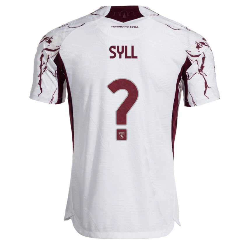 Danxen Enfant Maillot Omar Syll #0 Blanc Bourgogne Tenues Extérieur 2025/26 T-Shirt