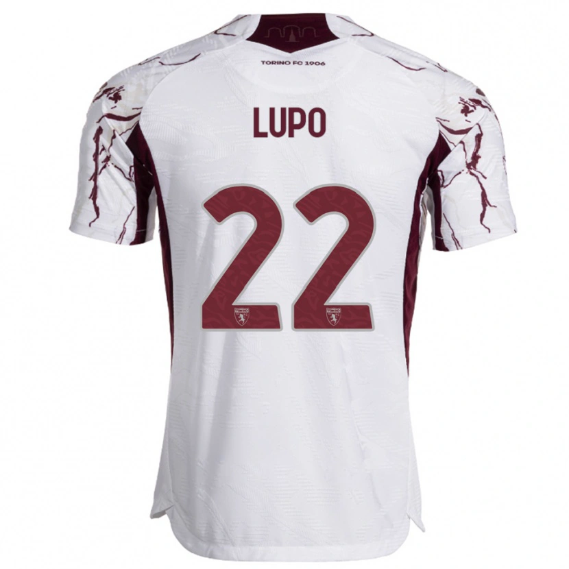 Danxen Enfant Maillot Enrica Lupo #22 Blanc Bourgogne Tenues Extérieur 2025/26 T-Shirt
