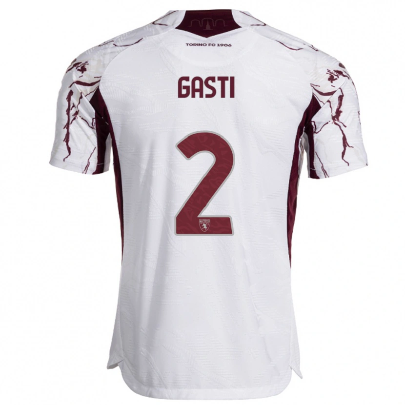Danxen Enfant Maillot Habtamu Gasti #2 Blanc Bourgogne Tenues Extérieur 2025/26 T-Shirt