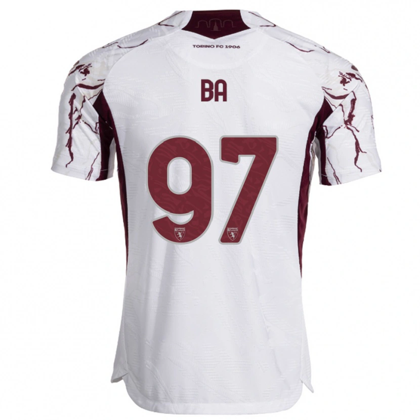 Danxen Enfant Maillot El-Hadji Ba #97 Blanc Bourgogne Tenues Extérieur 2025/26 T-Shirt
