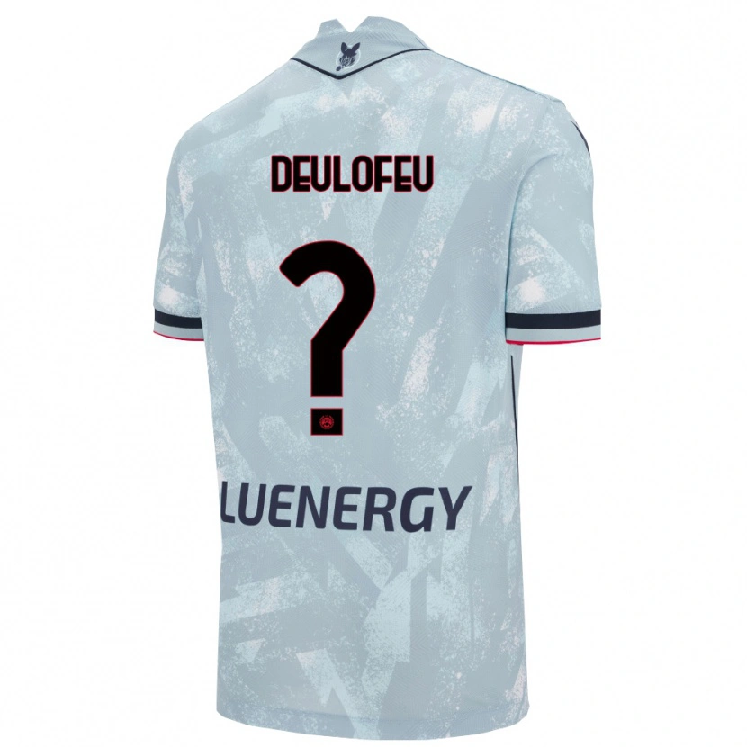Danxen Enfant Maillot Gerard Deulofeu #0 Bleu Clair Noir Tenues Extérieur 2025/26 T-Shirt
