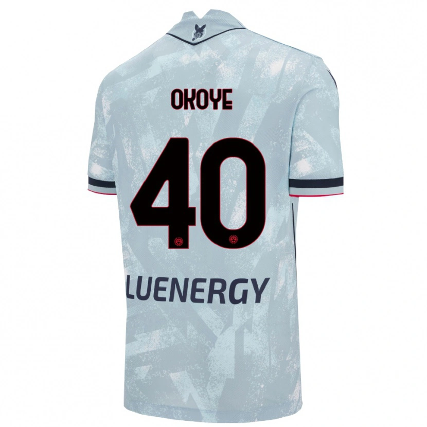 Danxen Enfant Maillot Maduka Okoye #40 Bleu Clair Noir Tenues Extérieur 2025/26 T-Shirt