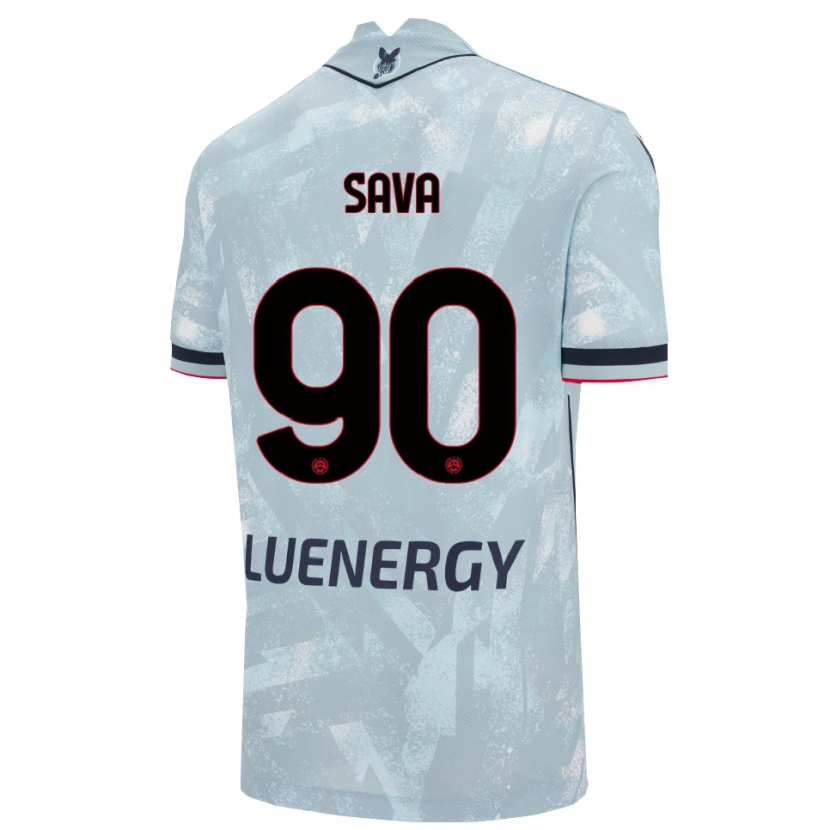 Danxen Enfant Maillot Răzvan Sava #90 Bleu Clair Noir Tenues Extérieur 2025/26 T-Shirt