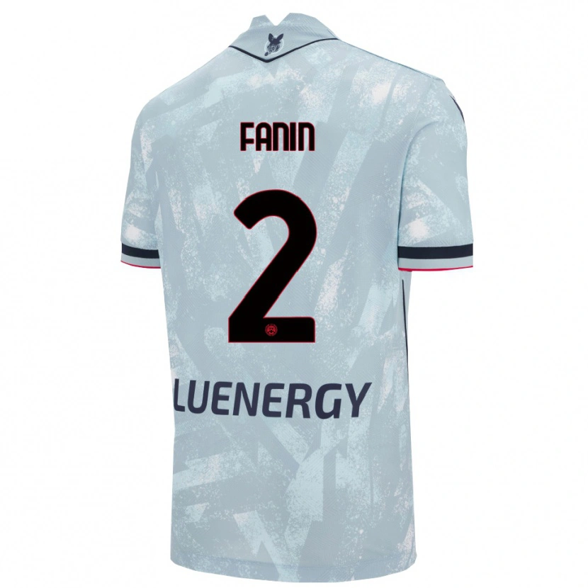 Danxen Enfant Maillot Alessandro Fanin #2 Bleu Clair Noir Tenues Extérieur 2025/26 T-Shirt