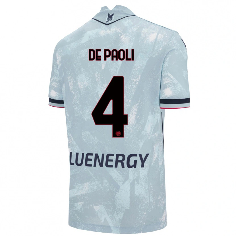 Danxen Enfant Maillot Cristiano De Paoli #4 Bleu Clair Noir Tenues Extérieur 2025/26 T-Shirt