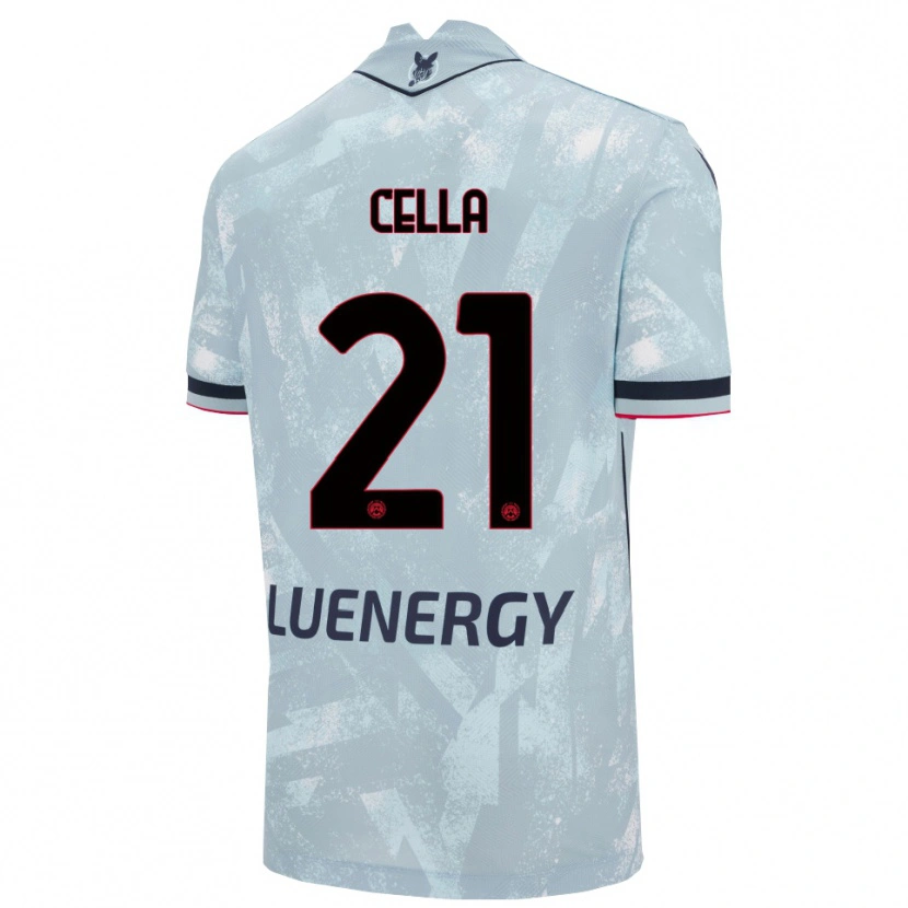 Danxen Enfant Maillot Leonardo Cella #21 Bleu Clair Noir Tenues Extérieur 2025/26 T-Shirt