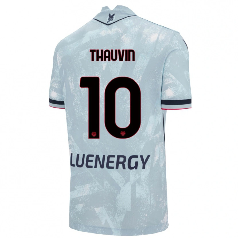 Danxen Enfant Maillot Florian Thauvin #10 Bleu Clair Noir Tenues Extérieur 2025/26 T-Shirt