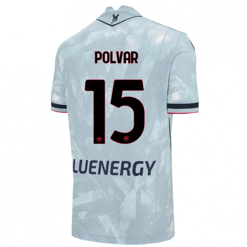 Danxen Enfant Maillot Francesco Polvar #15 Bleu Clair Noir Tenues Extérieur 2025/26 T-Shirt