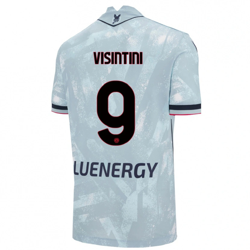 Danxen Enfant Maillot Patrick Visintini #9 Bleu Clair Noir Tenues Extérieur 2025/26 T-Shirt