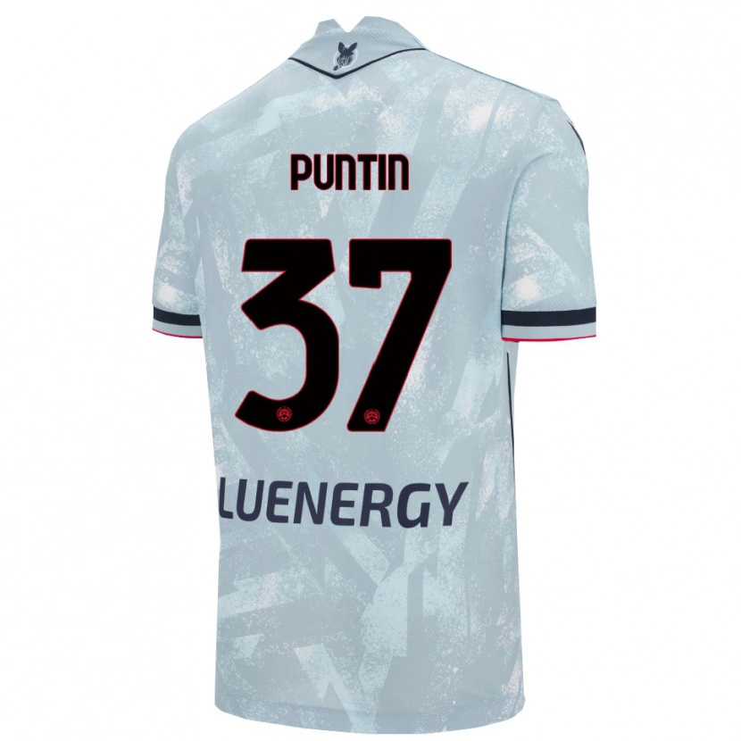 Danxen Enfant Maillot Eric Puntin #37 Bleu Clair Noir Tenues Extérieur 2025/26 T-Shirt