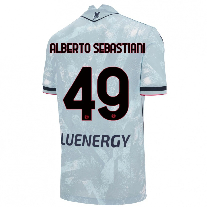 Danxen Enfant Maillot José Alberto Sebastiani #49 Bleu Clair Noir Tenues Extérieur 2025/26 T-Shirt