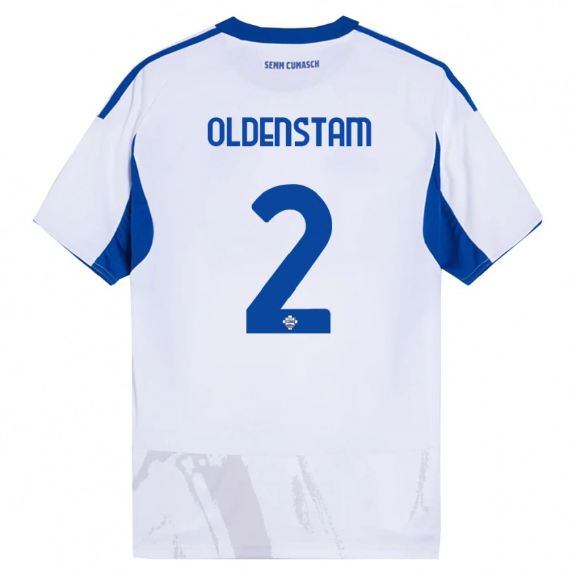 Danxen Enfant Maillot Lyfe Oldenstam #2 Blanc Bleu Tenues Extérieur 2025/26 T-Shirt