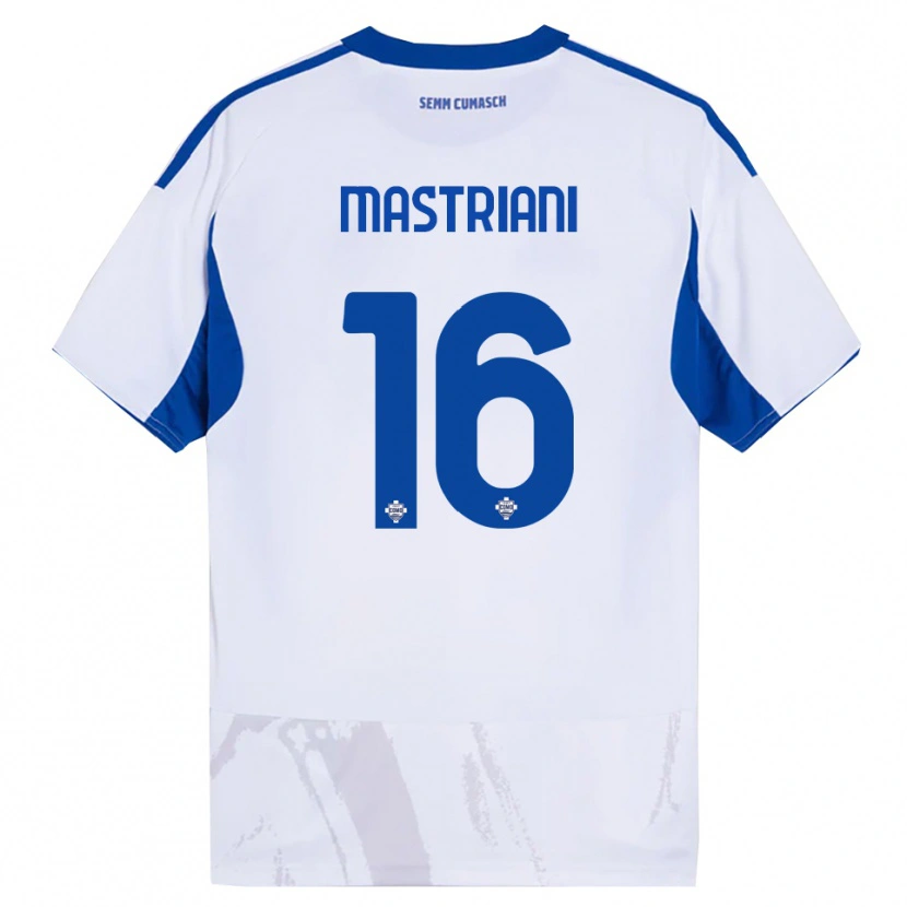 Danxen Enfant Maillot Salvatore Mastriani #16 Blanc Bleu Tenues Extérieur 2025/26 T-Shirt