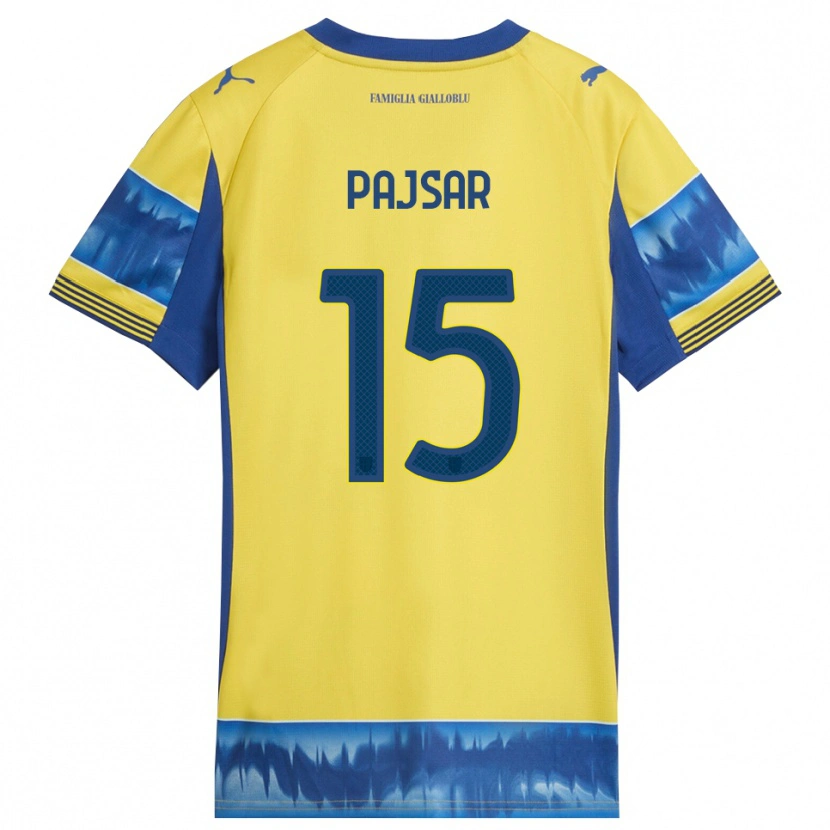Danxen Enfant Maillot Karlo Pajsar #15 Jaune Bleu Tenues Extérieur 2025/26 T-Shirt