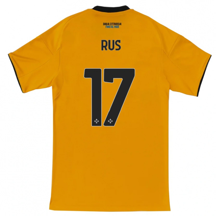 Danxen Enfant Maillot Adrian Rus #17 Orange Bleu Tenues Extérieur 2025/26 T-Shirt