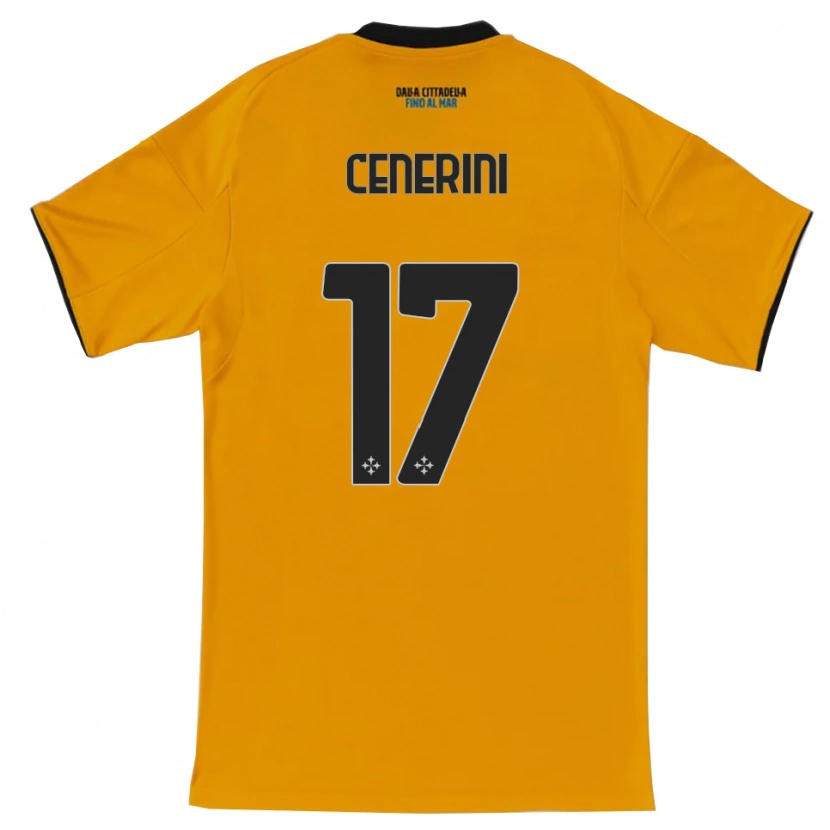 Danxen Enfant Maillot Marco Cenerini #17 Orange Bleu Tenues Extérieur 2025/26 T-Shirt
